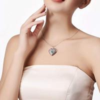 Collier pendentif cœur en argent personnalisé avec pierre précieuse rouge rubis, bijoux floraux en filigrane pour femmes, cadeau de la Saint-Valentin