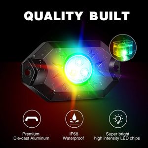 Luces RGB Impermeables para Roca, 4 Módulos, Multicolor, Iluminación Neón Bajo Carro, con Controlador por APP, Función de Temporización, Kit de Iluminación Musical - Product Image 3
