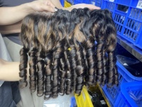 SDD Piano Color Pixie Curls Paquetes de cabello humano Resalte el cabello crudo de un solo donante Super Double Drawn Vietnamese Pixie Curl Bundles