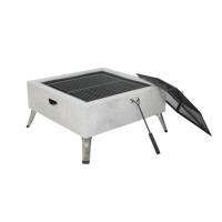 Foyer de jardin imitation béton gris barbecue foyer Table pieds pliables foyer d'extérieur