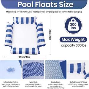 Flotador Inflable <span class=keywords><strong>para</strong></span> Piscina, Hamaca Acuática Multiusos, Cama Flotante <span class=keywords><strong>para</strong></span> Adultos, Tumbona Flotante <span class=keywords><strong>para</strong></span> Natación, Playa y Mar - Product Image 3