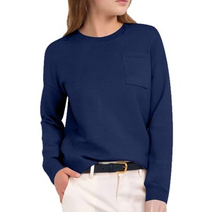 Pull-over coréen à manches longues avec poche pour femmes <span class=keywords><strong>Amazon</strong></span> Automne/Hiver Tricoté pour femmes - Product Image 5