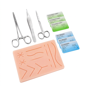 Kit de Práctica de Sutura de Acero Inoxidable para Estudiantes de Medicina Veterinaria, Kit de Entrenamiento Quirúrgico Reutilizable con Almohadilla de Silicona - Product Image 1