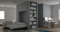 Lits muraux sur mesure Perth, lits pliables et inclinables sur mesure, combinables avec des étagères, adaptés au salon et à la chambre à coucher