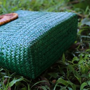 กระเป๋าโท้ทสานมือสไตล์วินเทจสำหรับผู้หญิง ผ้าลินินบุผ้าฝ้าย เหมาะสำหรับการเดินทางช่วงวันหยุด - Product Image 5