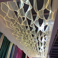 BY240033 Rideaux de plafond pour décoration de salle, draperies suspendues pour mariage avec éclairage, pour événements et fêtes