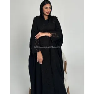 Abaya Manufacturer Custom Ramadan Black Dubai Muslim Fashion Design Lace abaya For Women