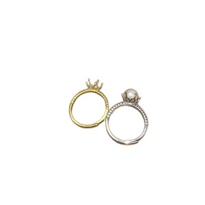 10702 DIY Pearl Accessories S925 Silver Ring Empty <b>Holder</b> 8-9mm Round Beads with <b>Bow</b> Decoration Loose Pearls - Product Image 5