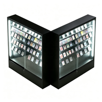 Vitrine verticale en verre gradué avec cadre métallique personnalisé, présentoir pour objets de collection sportifs, étagères pour cartes à collectionner, vitrine pour cartes à échanger