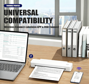 เครื่องพิมพ์ความร้อนแบบพกพา A4 ความละเอียด 200DPI แบตเตอรี่ 2600mAh รองรับการพิมพ์กระดาษความร้อนขนาดกว้าง 210 มม. เชื่อมต่อโทรศัพท์มือถือผ่าน USB+ มีสินค้าในสต็อก - Product Image 3