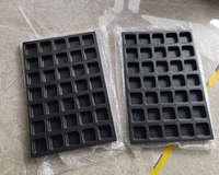 Moule à gâteaux carré en acier aluminisé antiadhésif personnalisé de 35 tasses, moule à mini-gâteaux madeleine, moule à financiers
