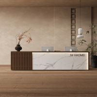 Bureau de réception moderne haut de gamme personnalisable lumière LED pour entreprise réception salon de beauté caisse enregistreuse écoles hôtels