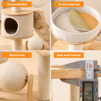 Vente en gros de griffoir personnalisé de grande taille en bois pour animaux de compagnie maison tour condo arbre à chat avec maison pour chat