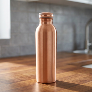Botella de Agua Potable de Cobre Puro de Alta Calidad, Estilo Bohemio Ecológico, 1000 ml, Tapa, Embalaje Premium, Cristal Bohemia - Product Image 2