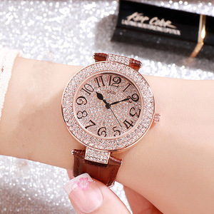 Reloj de mujer de alta gama, resistente al agua, con diamantes incrustados, elegante reloj para estudiantes con esfera grande y marcadores de horas. - Product Image 4