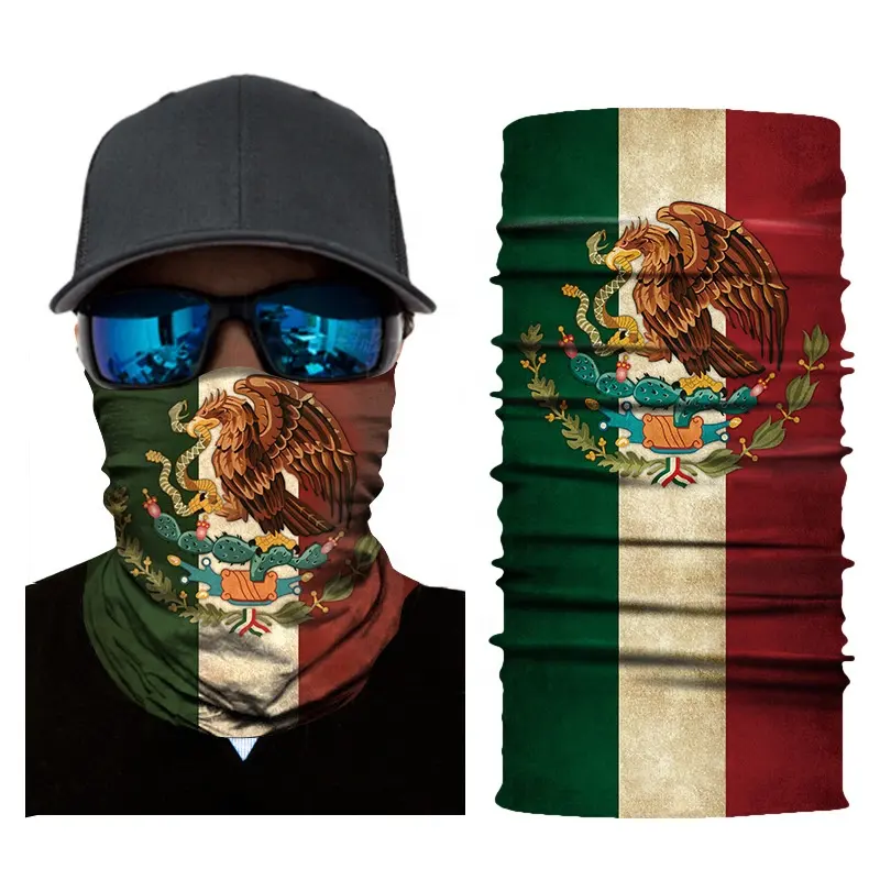12 in 1 3D National flag Print Scarf Neck Gaiter Seamless Headwear Balaclava Custom Logo