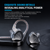 Écouteurs intra-auriculaires KZ EDC PRO haute sensibilité 108 dB avec transducteur dynamique, boîtier métal-plastique, son Hi-Fi, casque de monitoring – Vente en gros