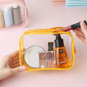 Bolsa de cosméticos transparente aprobada por la TSA, organizador de artículos de tocador de PVC transparente, bolsa de viaje con cremallera para aeropuerto, mujeres, hombres, almacenamiento de <span class=keywords><strong>maquillaje</strong></span> - Product Image 4