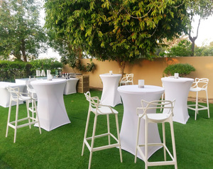 Factory Delivery 80cm Diameter MDF Folding <strong>Table</strong> with High Legs Outdoor Home Use <strong>Foldable</strong> <strong>Bar</strong> Mesa Plegable Made of Plastic