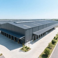 Entrepôt préfabriqué en structure métallique pour usage commercial à petite échelle, atelier en structure acier, bâtiment industriel