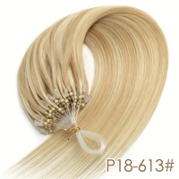 Extensions de cheveux humains européens vierges Remy, trame micro-fine, lisses, clairs/foncés, cuticules intactes, sans perte de cheveux