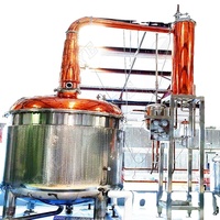 Alambic double cuve DYE 3000L avec pompe et moteur, pour la distillation sécurisée de spiritueux (Whisky, Gin, Alcool Neutre) en cuivre