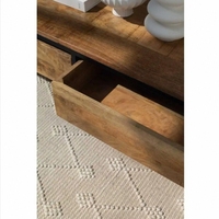 Table basse en bois de manguier massif fabriquée à la main avec deux tiroirs Design esthétique pour salon chambre ou hôtel Durable Unique
