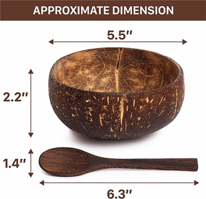 CoCo bolw Bát Koko Bát nghệ thuật dừa tre cocnut cocont Bát vỏ đặt trấu súp bé gỗ mua - Product Image 5