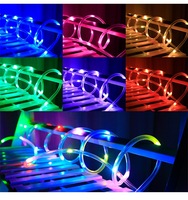 Bandes LED flexibles intelligentes RGB pour la décoration de l'arbre de Noël, guirlande lumineuse alimentée par USB, application téléphonique, bande LED de Noël avec télécommande