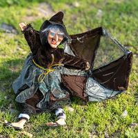 Offre Spéciale Halloween : Jouets de sorcière électriques effrayants, Pendentif sorcière lumineuse avec parachute, Décoration colorée en plastique pour porche, bar et maison hantée