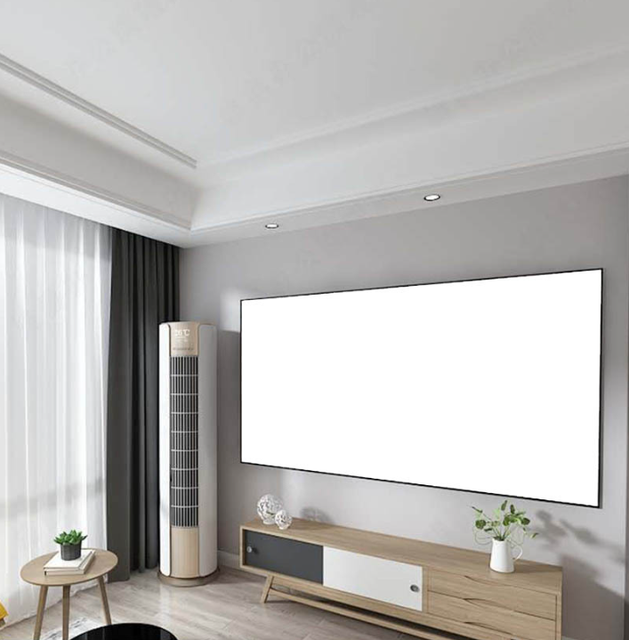 HEYU Cinema-Grade 16:9 100-150 Inch Fixed Frame 4K HD ALR PVC Projection Screen for Home Use and Long Throw Projectors