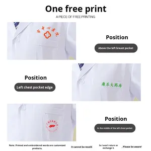 <span class=keywords><strong>Camice</strong></span> Bianco Unisex da Medico a Maniche Lunghe, <span class=keywords><strong>Camice</strong></span> Protettivo Chimico per Studenti Universitari, Uniforme da <span class=keywords><strong>Infermiere</strong></span>, Abbigliamento da Lavoro per Ospedali - Product Image 5