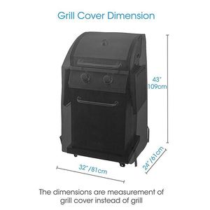 Funda para Parrilla de Gas de 2 Quemadores, Resistente al Agua, de 32 Pulgadas Cuadradas, para Espacios Pequeños, Resistente a la Decoloración, de Fábrica con Certificación BSCI - Product Image 3