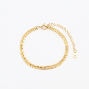 Bracciale in Acciaio Inossidabile a Doppio Strato con Catena a Osso di Serpente, Stile Europeo e Americano, Regalo Trendy per Migliori Amiche - Product Image 5