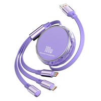 Kabel pengisi daya dapat ditarik tiga Port, dengan dudukan penyangga untuk perangkat IOS mikro USB C ramah perjalanan untuk printer