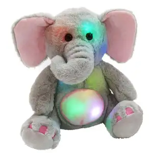 CE批发新设计发光二极管灯玩具大象毛绒玩具