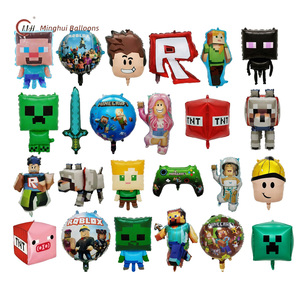 Ballon en aluminium Mylar à thème de jeu <span class=keywords><strong>Minecraft</strong></span> & Roblox pour enfants, décoration de fête d'anniversaire, ballon à l'hélium - Product Image 1