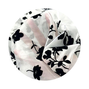 Черная флокированная ткань из органзы с цветочным узором, светящаяся, легкая, для женских элегантных платьев, сарафанов, отделки, аксессуаров, оптом - Product Image 6