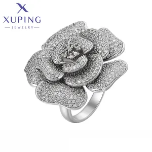 13110 xuping jewelry fashion elegant luxury ring platinum plated romantic and beautiful flower ring for women