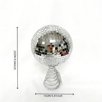 Tour de boule disco en verre artisanal durable de 25 centimètres de haut pour la Saint-Valentin, le Nouvel An, Pâques, les fêtes de Noël
