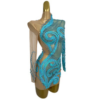 Robe moulante sexy à manches longues avec strass et paillettes, mini-robe de cocktail, robe de soirée, tenue de fête d'anniversaire, vêtements de danse pour femmes