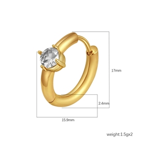 LT-MS-756 Zircon thép không gỉ Bông tai cho phụ nữ hợp thời trang 18K mạ Hoops đa năng đồ trang sức thời trang bán buôn nhà máy - Product Image 4