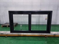 Fenêtre coulissante horizontale en aluminium à cadre noir AS2047, pré-usinée pour s'adapter aux profilés en bois standard australiens / sous-cadres en bois