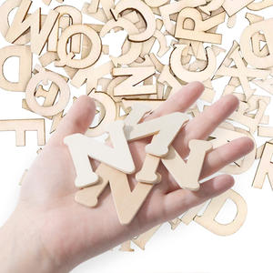 จีนขายส่ง OEM ODM Diy ไม้งานฝีมือ4ชิ้น1.75นิ้วเลเซอร์ตัด26ภาษาอังกฤษตัวอักษรไม้ - Product Image 2