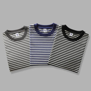 T-shirt a Maniche Lunghe Autunnale 280gsm Pesante a <span class=keywords><strong>Righe</strong></span> <span class=keywords><strong>Blu</strong></span> <span class=keywords><strong>e</strong></span> <span class=keywords><strong>Bianche</strong></span> per Coppia, Maglia Casual Larga da Uomo <span class=keywords><strong>e</strong></span> <span class=keywords><strong>Maglietta</strong></span> Base da Donna - Product Image 3