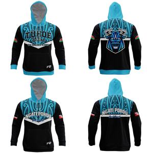 Sweat-shirts tribaux maoris personnalisés FQ Impression par sublimation Tatouage <span class=keywords><strong>maori</strong></span> Manches longues Pull Tuhoe en polyester avec poche avant - Product Image 2