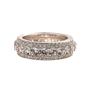 Bague en cristal plaqué or rose pour femme Q502, coupe ronde brillante, bijoux de fiançailles géométriques - Product Image 5