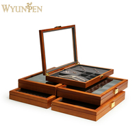 Boîte de rangement et d'exposition de bijoux WYP, finition laquée en bois de luxe personnalisée, collier, bracelet, boucles d'oreilles, pendentif, bague