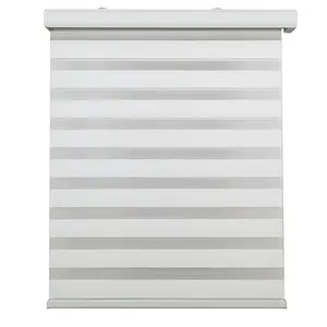 Double layer Day and Night Indoor Shade Window Cordless Zebra Blinds Shade Dual Layer Zebra Roller Window Blinds
