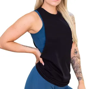 Custom Logo Solid Color Women Workout Vest Sweat Wicking Classic Styles Gym Tank Tops For Women